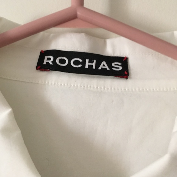 ROCHAS White Cotton Boxy Shirt 46 M - Picture 5 of 12